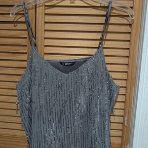 SHEIN Silver Sequin Camisole Top